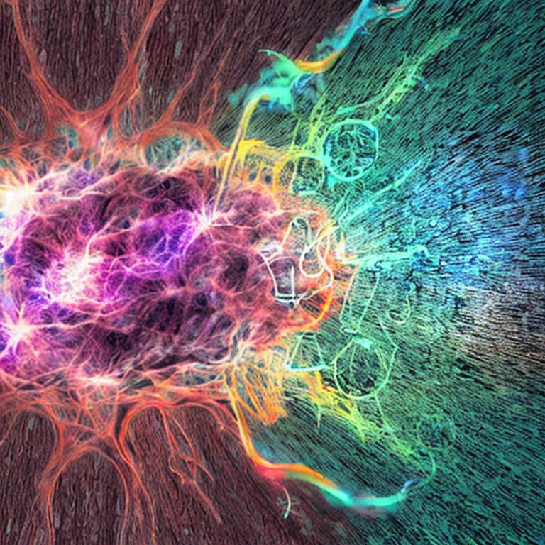 Image generated from stable diffusion from the prompt: big bang happening in someone's brain